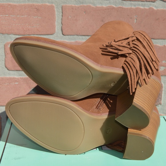Mia Women’s Brown Avril Booties with Fringe Size 6.5 - Picture 6 of 10
